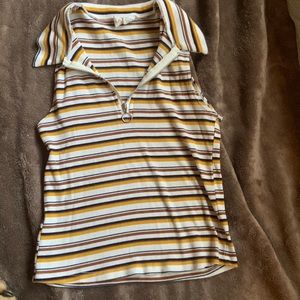Stripped collar tank top